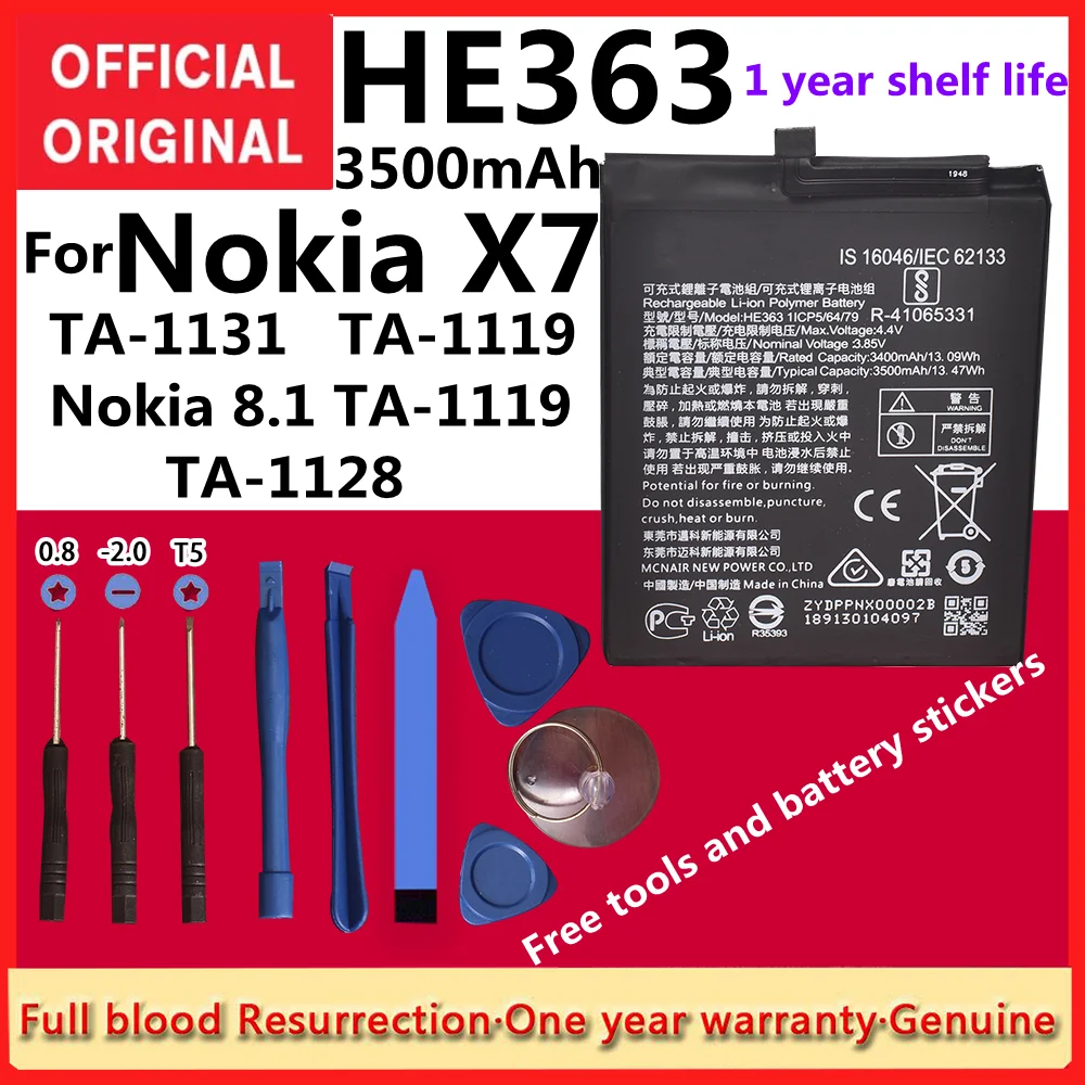 

Оригинальный аккумулятор HE363 3500 мАч для Nokia X7 TA-1131 TA-1119/Nokia 8,1 TA-1119 TA-1128 HE 363, батареи, аккумулятор + отслеживание + Инструменты