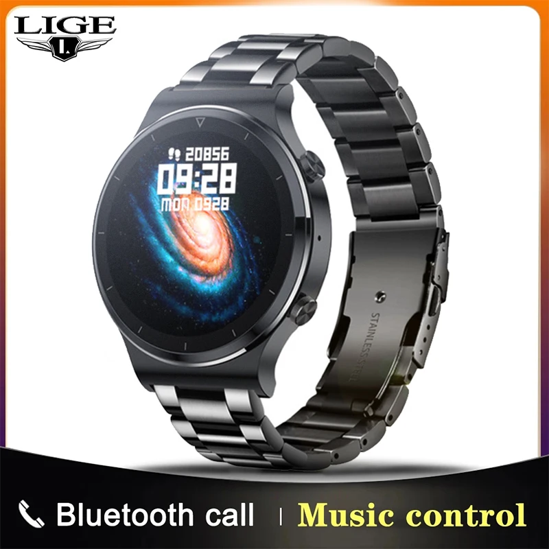 

LIGE 2021 New Smart Watch Men Full Touch Screen Sports Fitness Watch IP67 Waterproof Bluetooth For Android ios smartwatch Mens