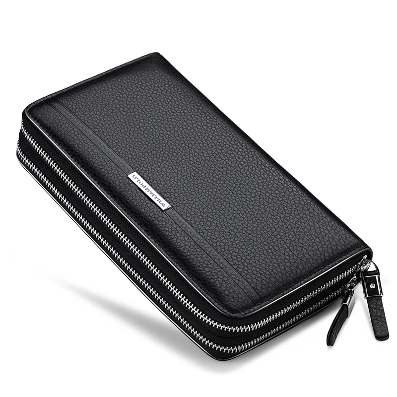 Сумка-клатч WilliamPOLO Мужская из натуральной кожи с двойной молнией | Багаж и сумки