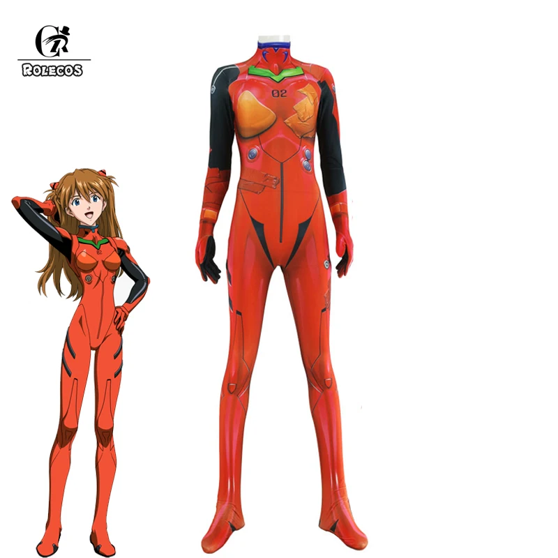 ROLECOS Asuka Langley Soryu) Косплэй Костюм Косплей Аниме ЕВА АСУКА сексуальное боди костюм