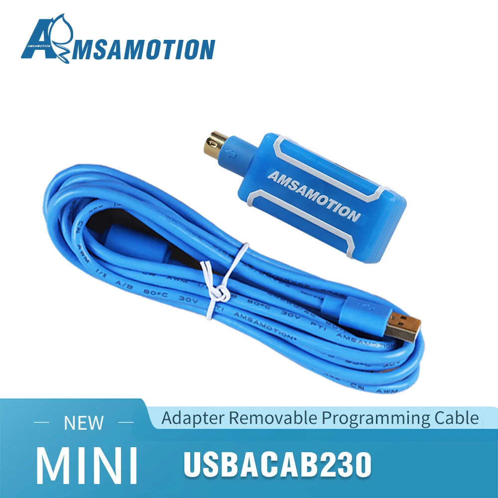 

AMSAMOTION 2020 MINI Programming Cable USBACAB230 Adapter Removable USB TO RS232 Adapter For USB-DVP ES EX EH EC SE SV SS PLC