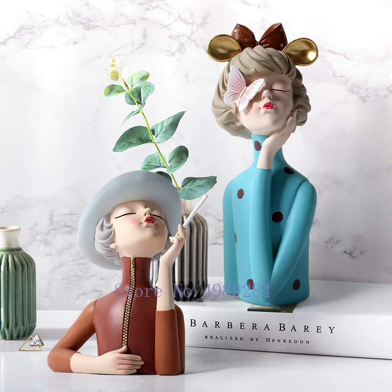 Креативная Статуэтка с изображением девушки из смолы | Дом и сад