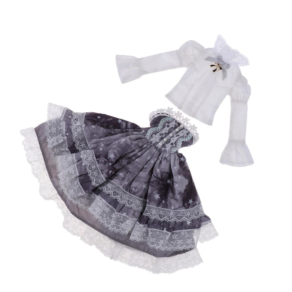 Модная кукольная одежда кружевная юбка для принцесс и белая рубашка наряд 1/4 BJD