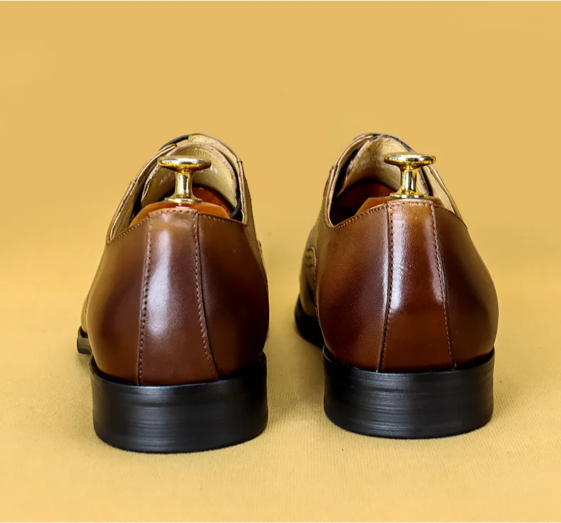 Туфли оксфорды мужские классические натуральная кожа заостренный носок на