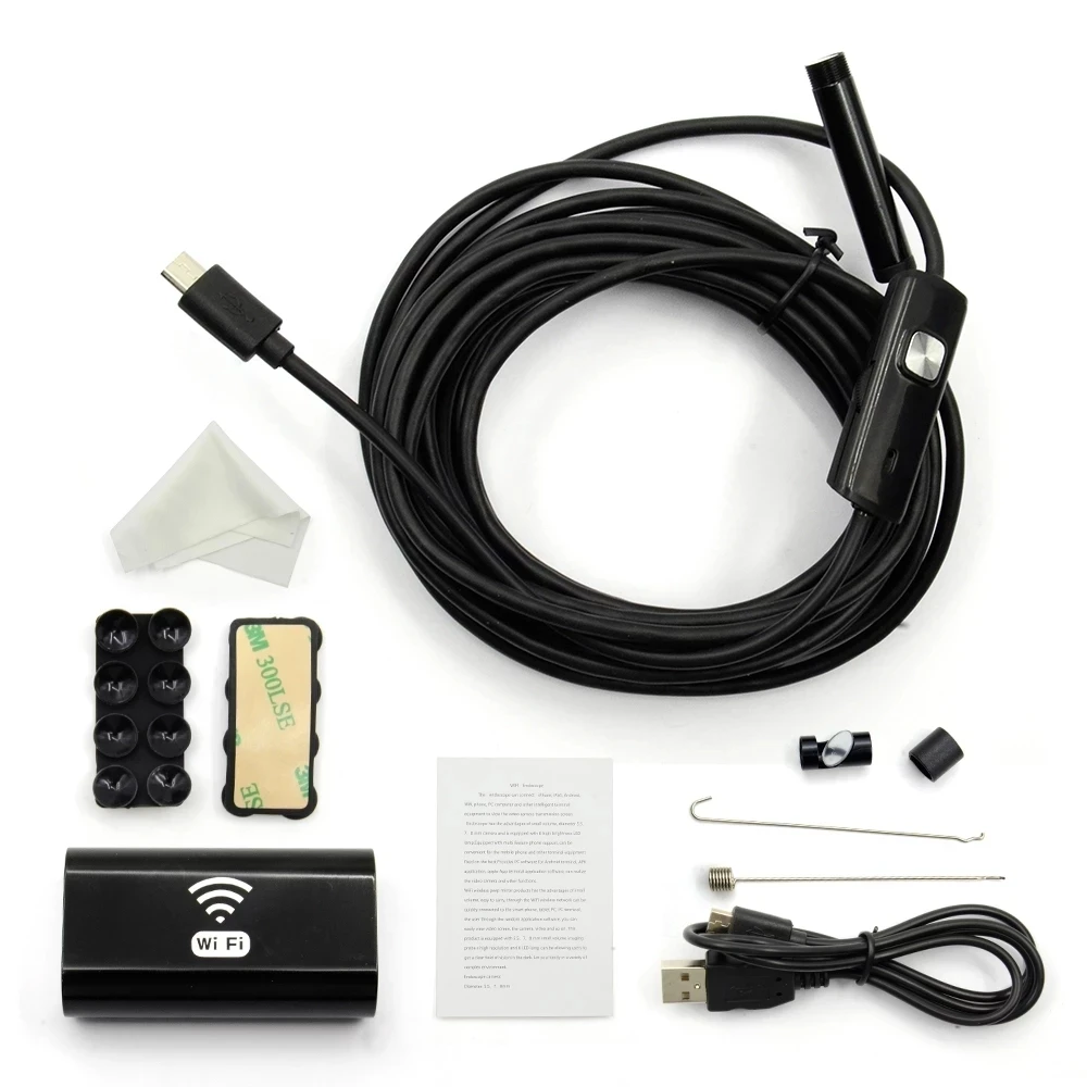 

New 8mm Wireless Wifi Endoscope Camera Android 720P Iphone Borescope Camera Endoscopio Hard Tube and Software APP
