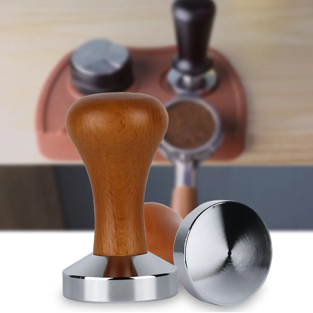 

51mm Food Grade Coffee Tamper Wooden Handle Barista Espresso Maker Grinder Handmade Coffee Press Tool For Delonghi EC680/EC685