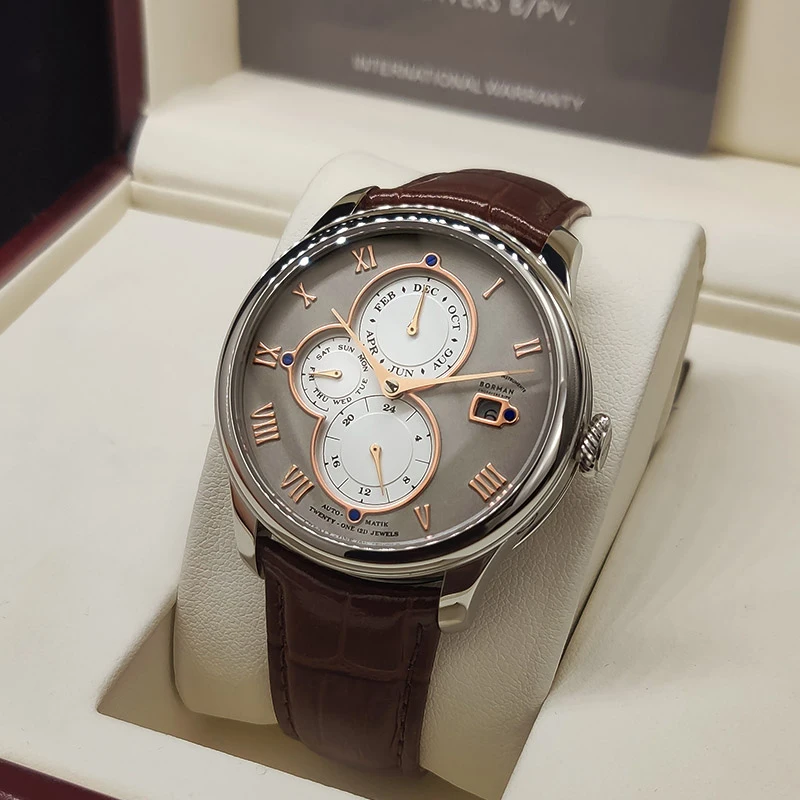 BORMAN Роскошные мужские механические часы Водонепроницаемые наручные с