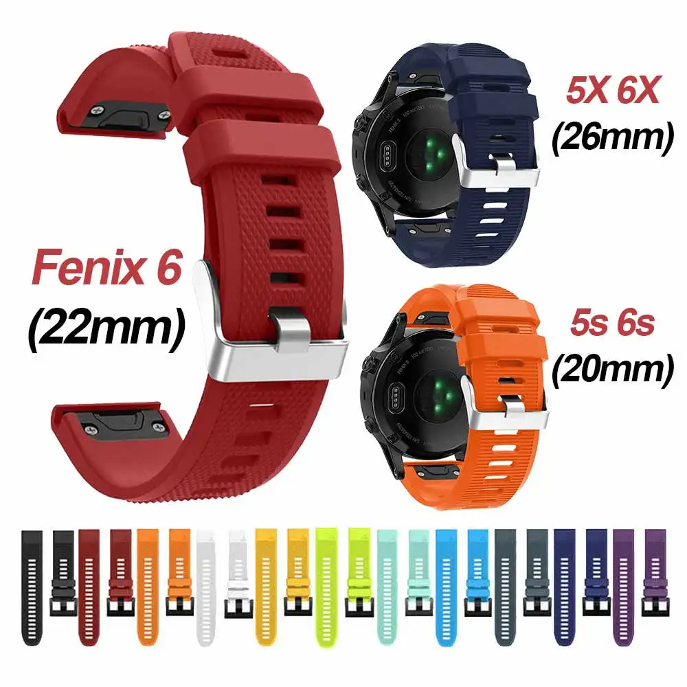 

for QuickFit Band Garmin Fenix 6 6X 6S /5S 5X 5 Plus 3HR Silicone Strap Forerunner 945 935/Instinct Watchband 20mm 22mm 26mm