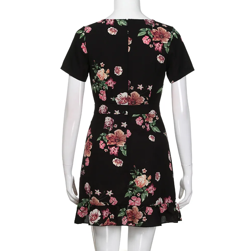 Женское платье с цветочным принтом в стиле бохо Элегантное повседневное