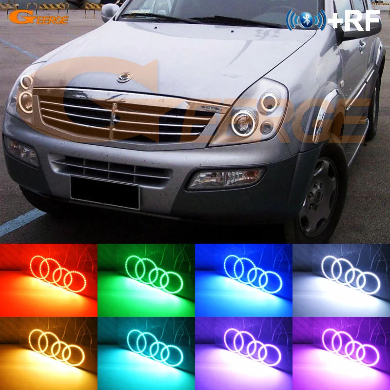 Для Ssangyong Rexton 2002 2003 2004 2005 pre facelift RF remote Bluetooth APP многоцветный ультра яркий RGB