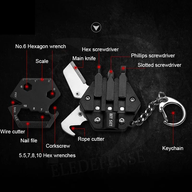 Миниатюрный карманный складной брелок Uclio для карт уличный инструмент