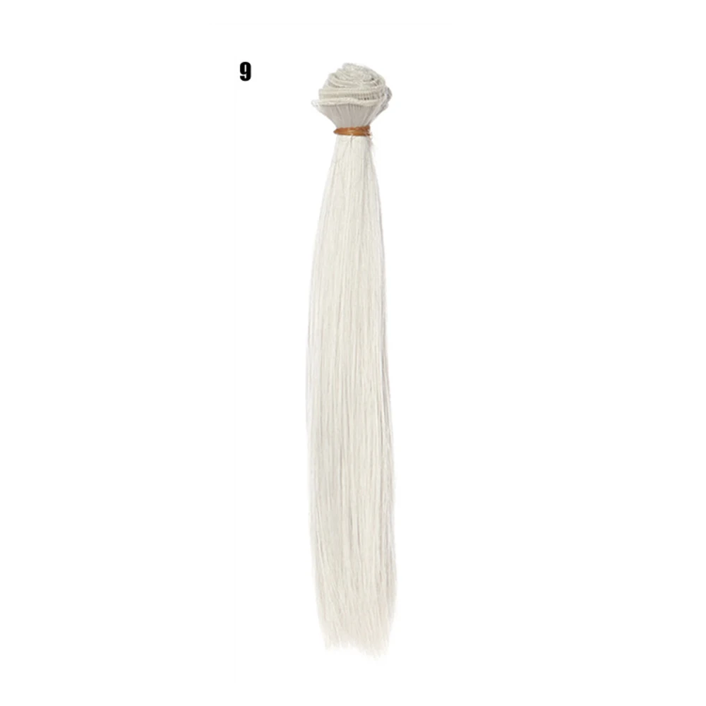 straight hair Новое поступление 25 см волосы для куклы Прямой Чистый цвет diy трессы для BJD SD и американский 18 'Девочка Кукла длинный hiar кукла аксессуары - Цвет: straight hair
