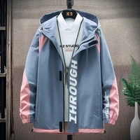 hooded mens winter jacket stand collar letter printed jackets