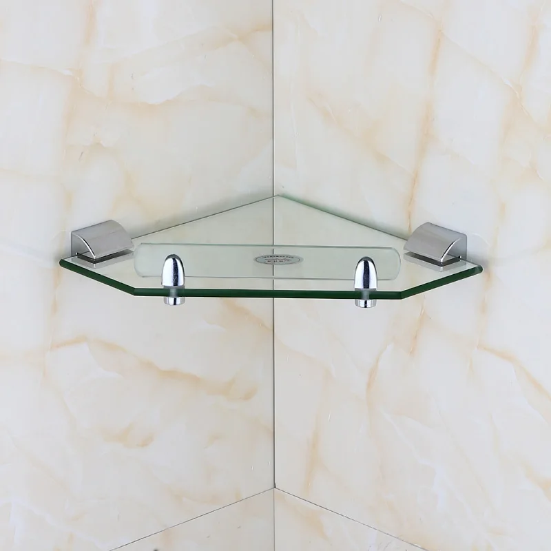 

Stainless Steel Toilet Shelf Glass Wall Shelf Wall Toilet Triangle Stand Bathroom Corner Rack Bathroom Shelf