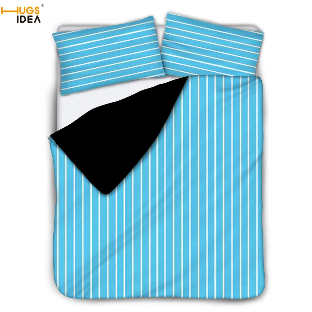HUGSIDEA сине-белые полоса пододеяльник и простыня с наволочками для взрослых детей