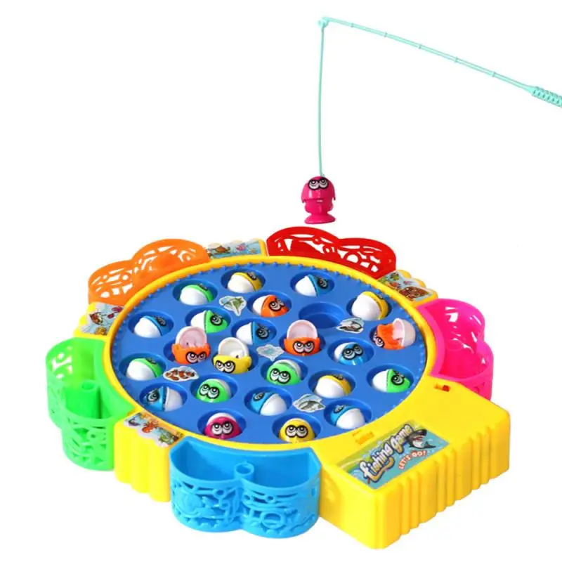 

Baby Educational Toys 15/24/45Pcs Fish Electric Rotating Fishing Toy Set Fish Game Educational Fishing Toy