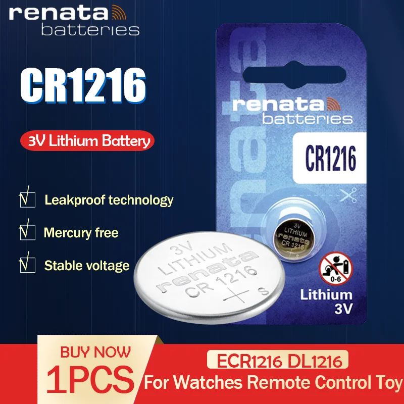 1 шт. Renata 1216 оригинальная литиевая батарея CR1216 для часов стоп светильник ла