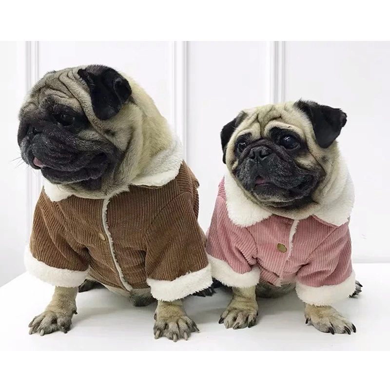 Вельветовая куртка в стиле французского бульдога пальто зимняя теплая шерстяная