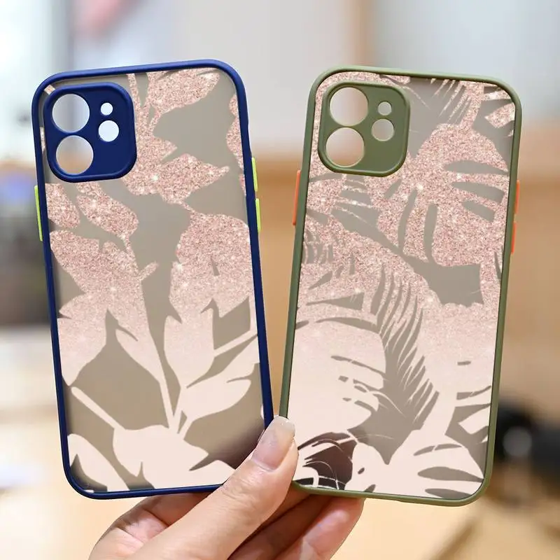 

Leaves & Pineapple Phone Case matte transparent For Clear Funda sapphire iPhone 7 8 x xs xr 11 12 pro plus max mini