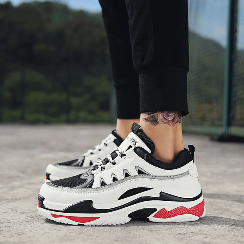 Мужская обувь очень большого размера повседневная дышащая Спортивная на толстой