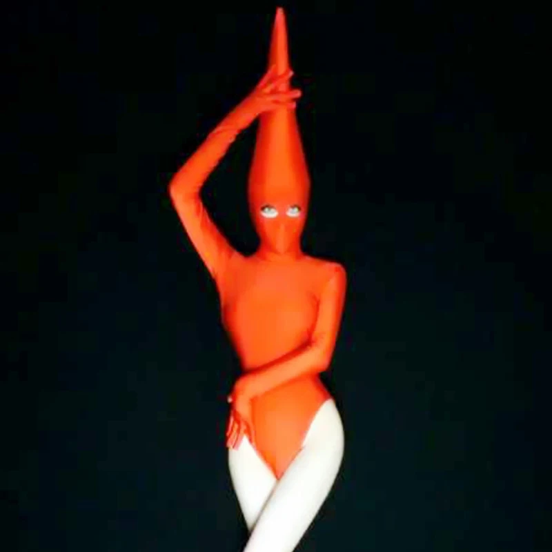 Сценический костюм для ночного клуба бара певицы красная массивная