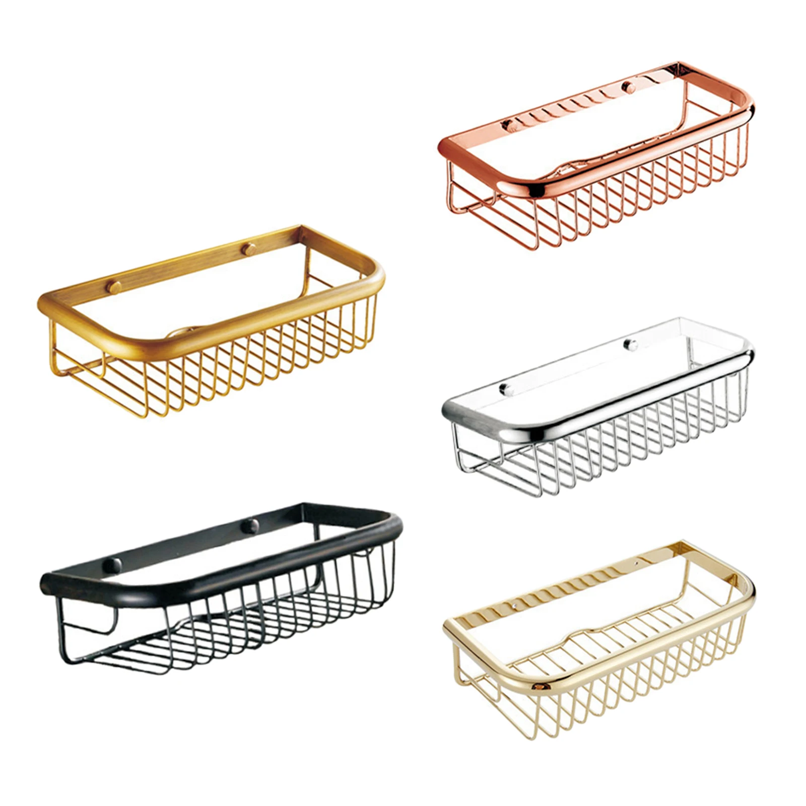 

Solid Copper 30cm Bathroom Shower Shelf Caddy Basket Bath Holder Durable