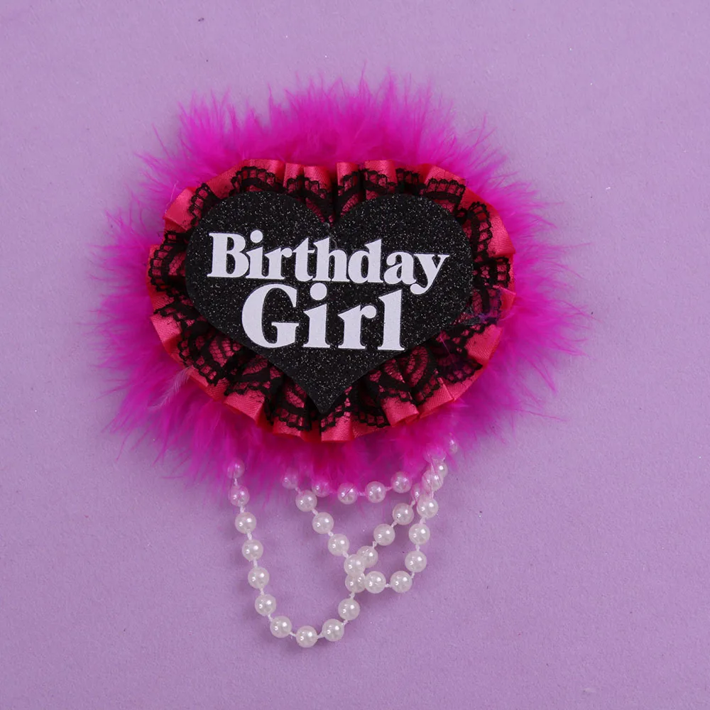 

3pcs of Fashion pearl feather brooch bady shower button birthday badge souvenir event party adult 21 30 40 50 happy birthday