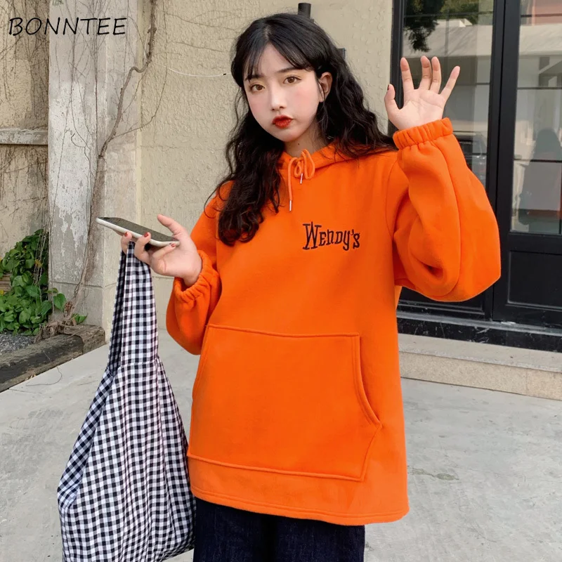 

Oversized Hoodie Women Sweatshirts Letter Thicker Loose Leisure Stylish Womens Hoodies Pullovers Harajuku Clothes Females Sweet