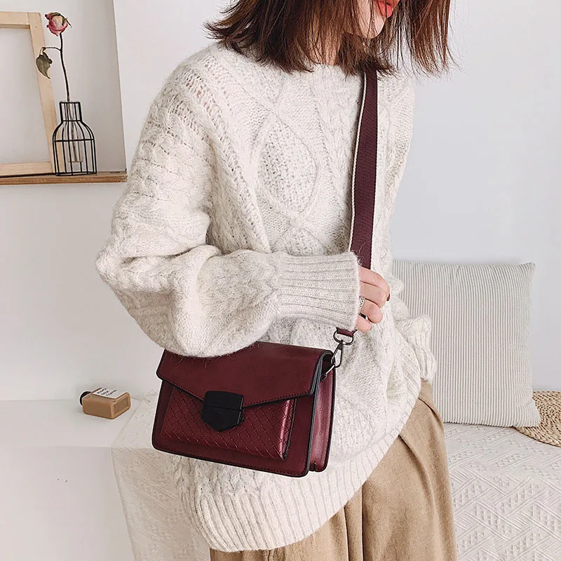 Классическая Женская Повседневная Сумка Кроссбоди в стиле ретро с широким