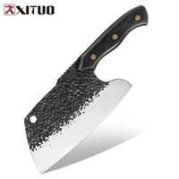 xituo 7 inch cleaver knife handmade forging butcher kitchen chef or hunting cooking utility knives meat vegetable filleting too