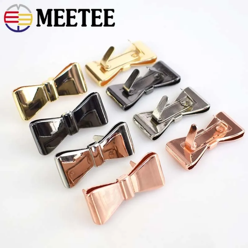 Meetee 4/10 шт. 40x18 мм металлическая фурнитура пряжка бант для обуви ювелирных изделий