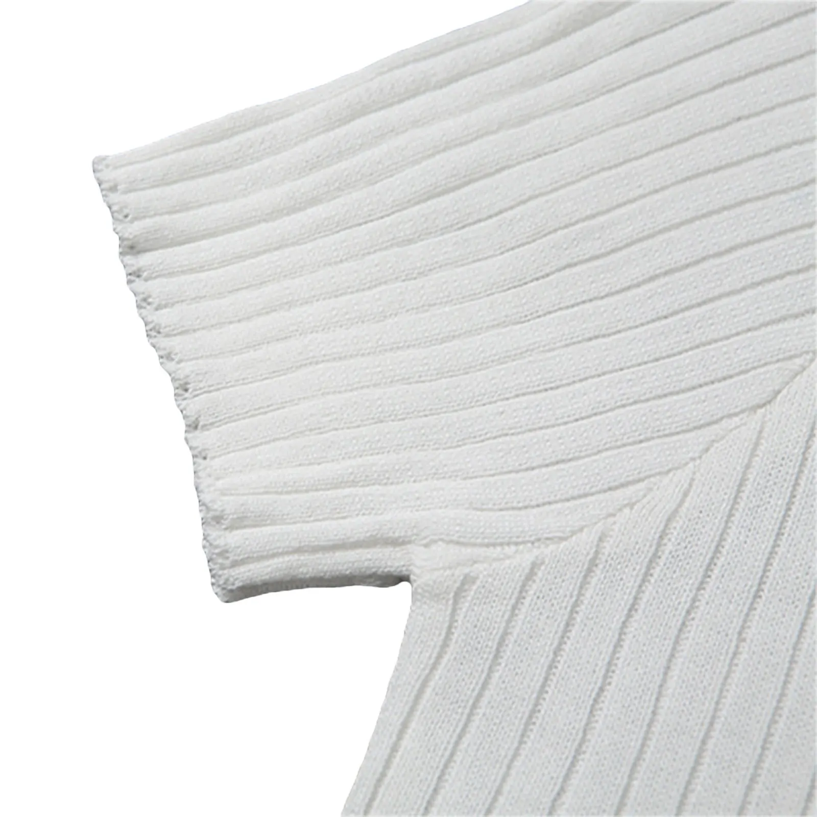 

Women's Button Lapel Crop Tops, Sexy Short Sleeve Letter Embroidery Rib Knit T-Shirts