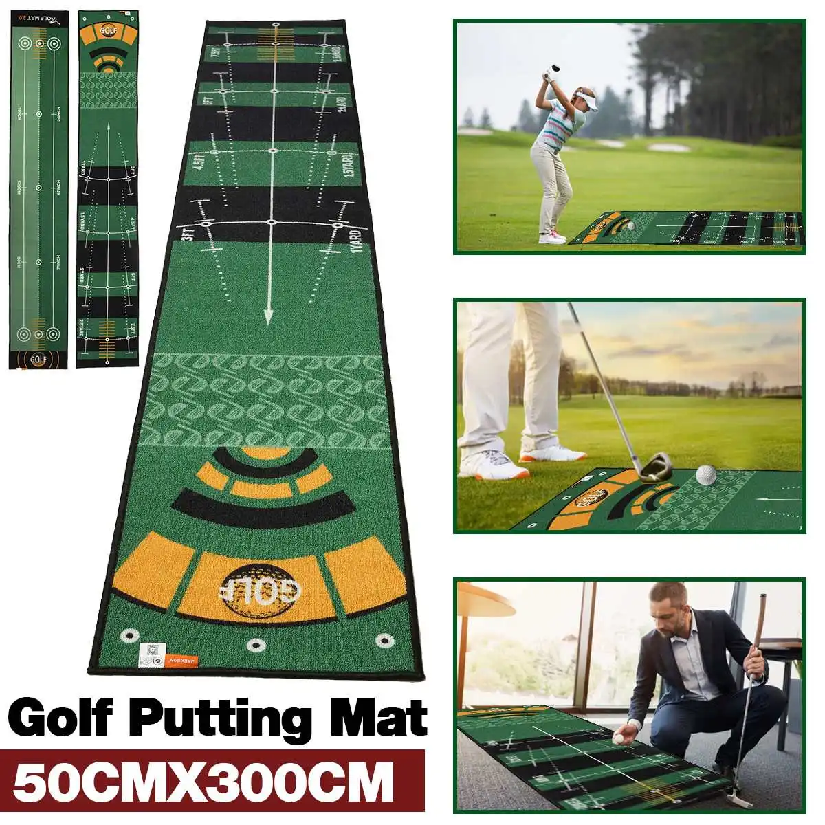 50*300cm Golf Carpet Putting Mat Indoor Hitting Training Aids Home Office Practice Grass | Спорт и развлечения