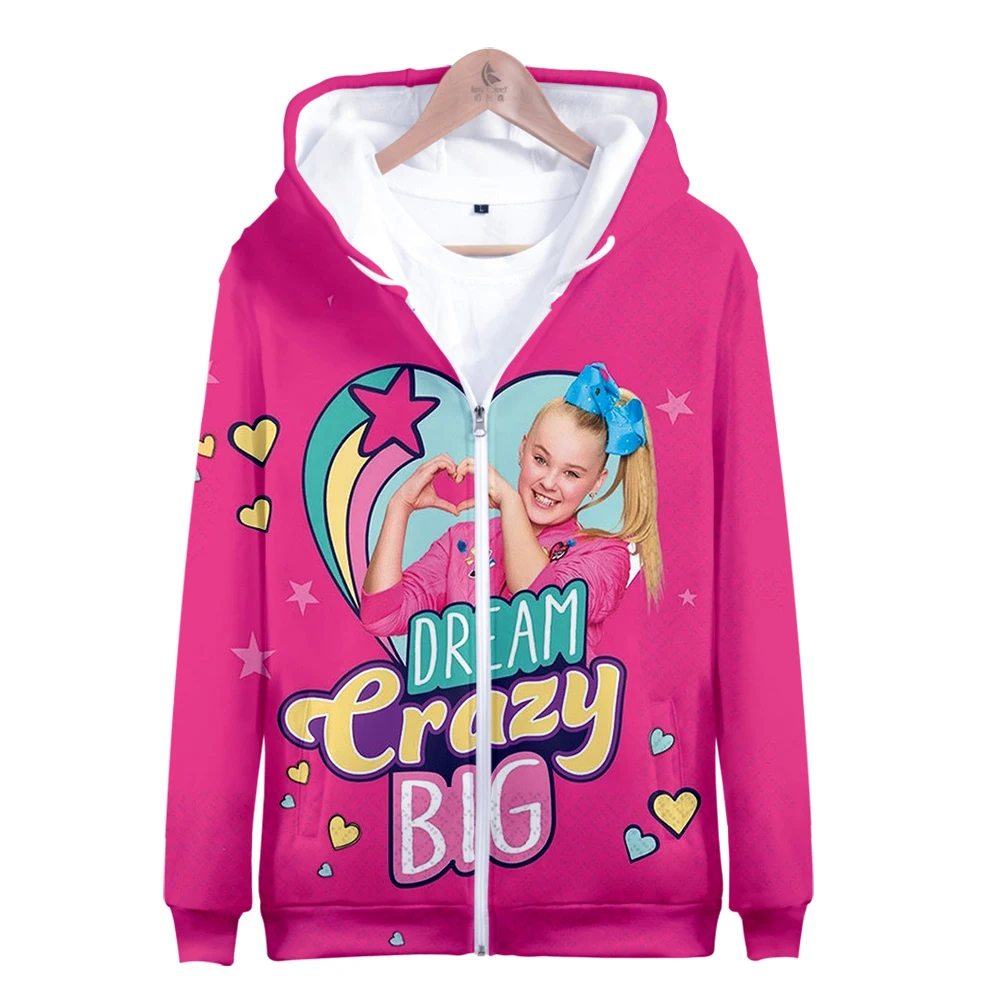 JOJO SIWA 3D новые модные толстовки на молнии повседневная одежда с длинным рукавом