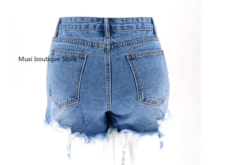 

New jeans for women pants with holes sexy short jeans women make old washed high waist short summer women jeans with holes