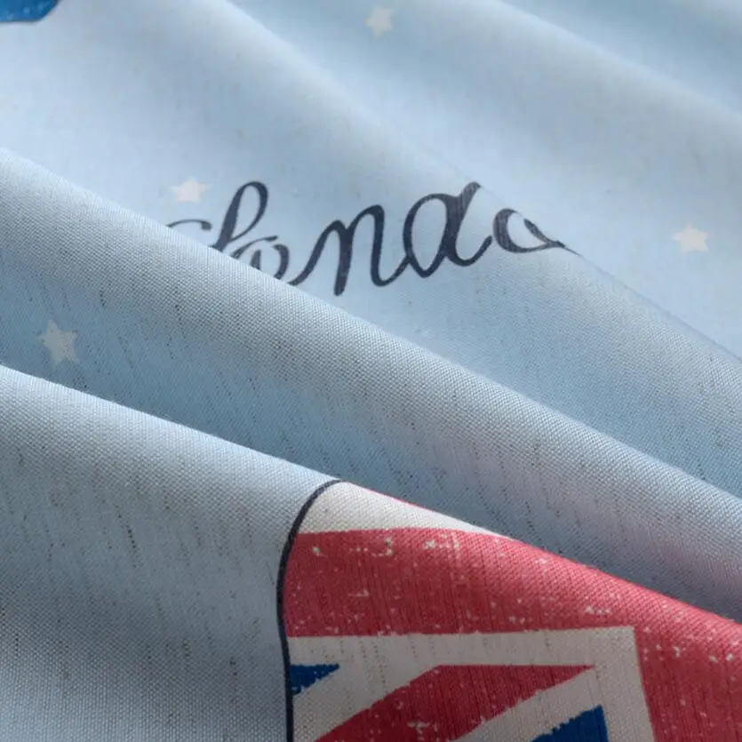 Занавеска для спальни мальчиков с изображением лошадей голубая ткань гостиной