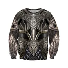Свитшот Chainmail Knight Armor с 3D принтом для мужчин и женщин, повседневный пуловер в стиле Харадзюку, рыцари, темплары, длинные рукава