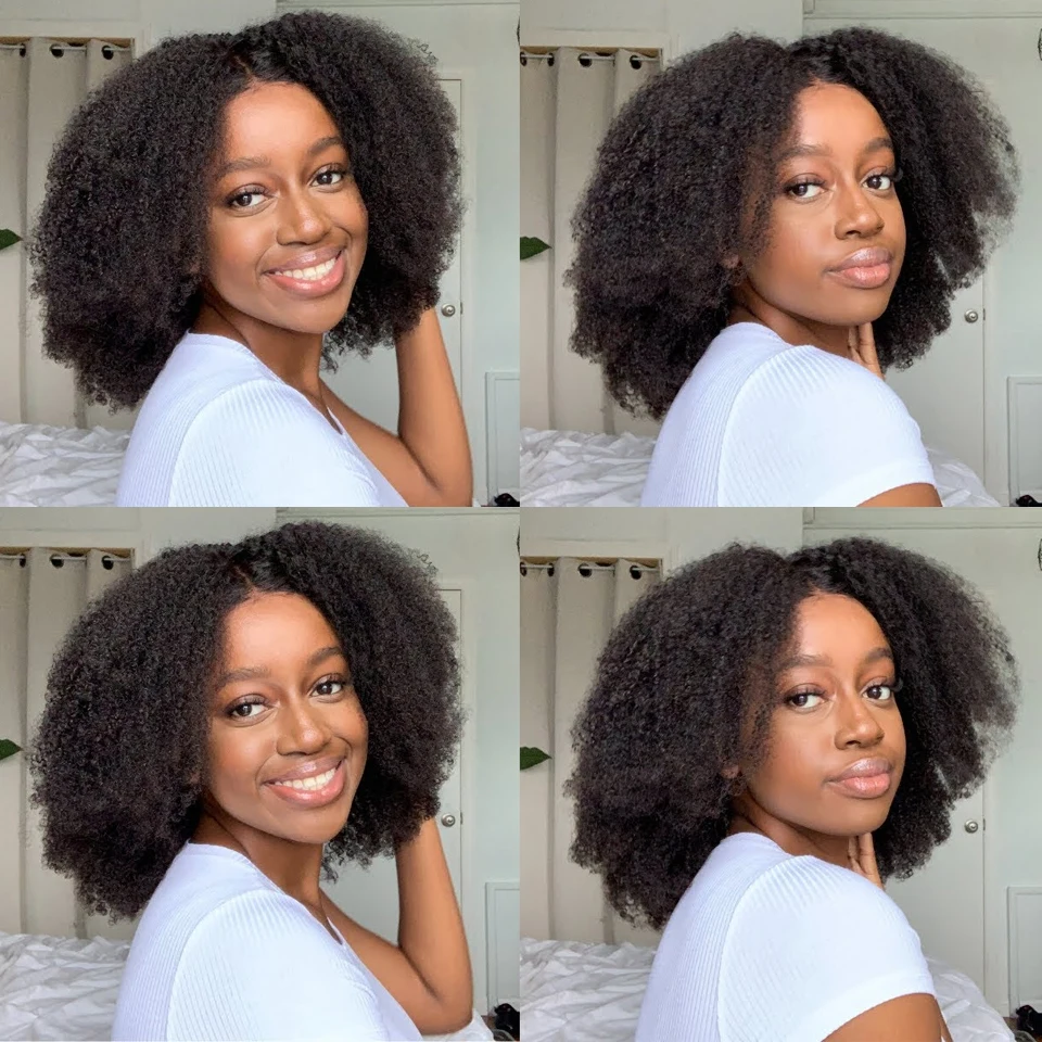 Монгольский афро кудрявый парик 180 плотность кружева передние человеческие