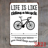 metal painting life is like bicycle wall art decor poster iron plate vintage house bar coffee retro tin signs 2030cm