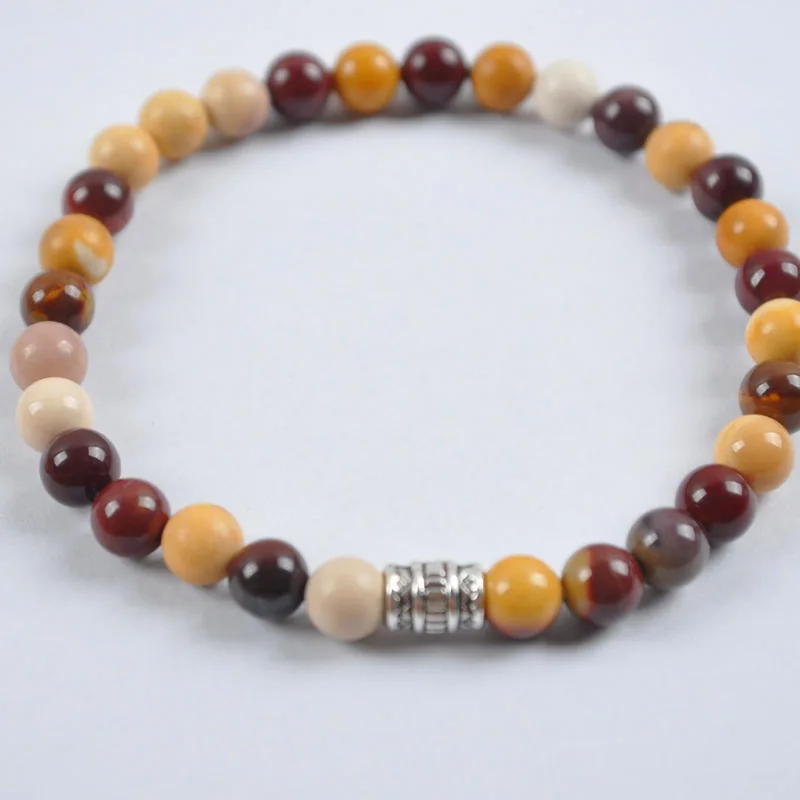 6 мм Сердолик/Howlite/Песчаник/Малахит/тигровый глаз/Пикассо/Mookaite/картина камень шарик браслет из тибетского серебра стрейч-бижутерия