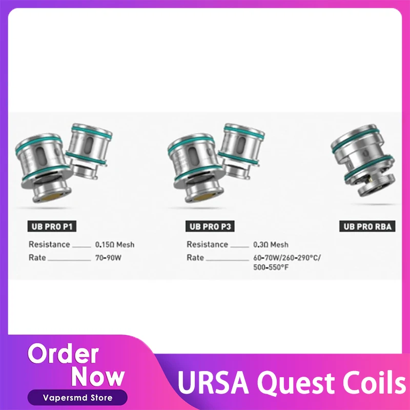 

Lost Vape URSA Quest Replacement Coils P1 0.15ohm P3 0.3ohm Mesh Coil Electronic Cigarette Core Head For Ursa Quest Multi Kit