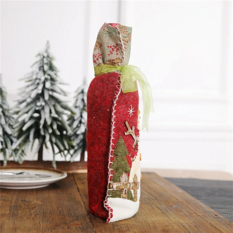 Крышка для бутылки с красным вином сумки снеговик/Санта-Клаус/Лось