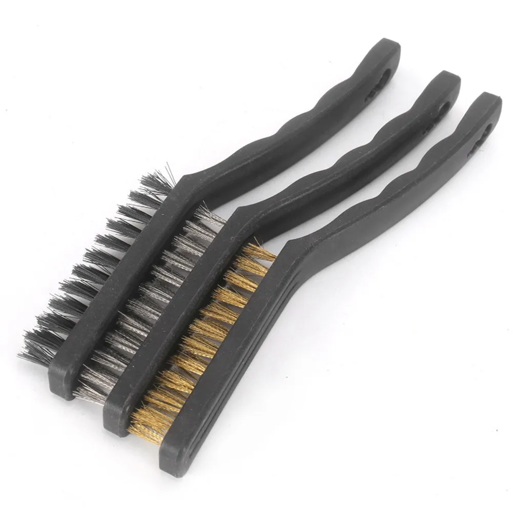 

Rust Removal Nylon Steel Brush Three-piece 9-inch Industrial Cleaning Toothbrush Nylon/stainless Steel Cleaning Dirt Brush