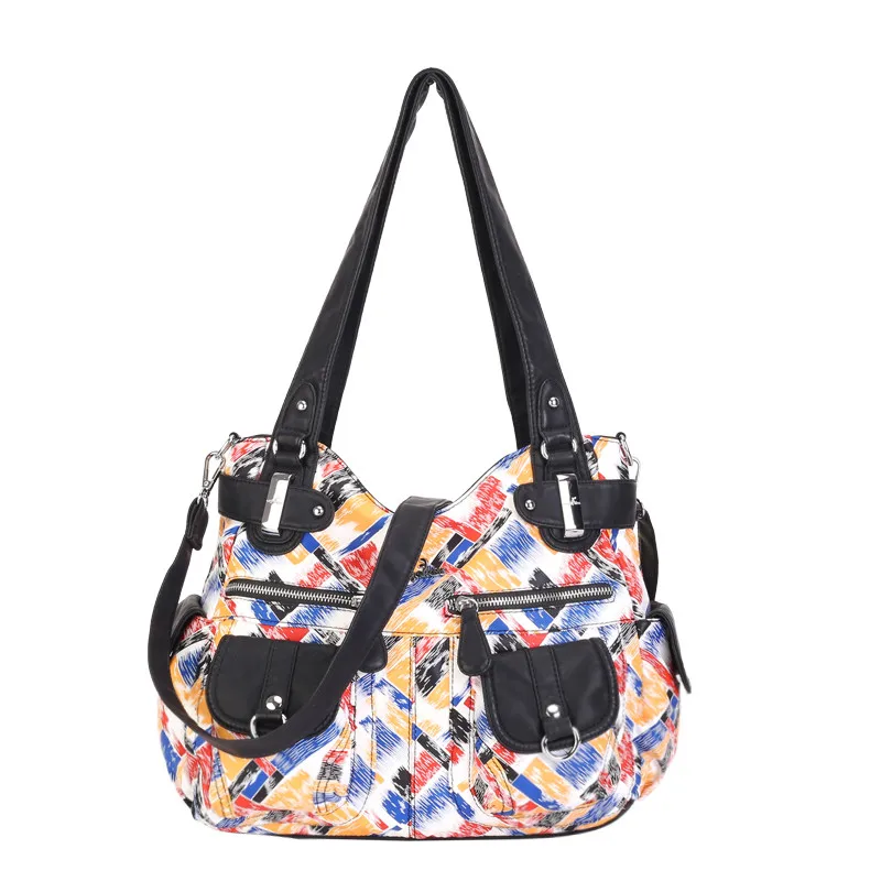 

Angel Kiss Brand Women Printed Shoulder Bag Soft Messenger Tote Female Soft Multi-Color Purse