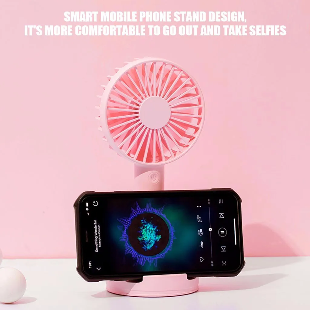 

USB Colorful Portable Handheld Fan Low Noise Multi-function Mini Desk Fan 3 Speed Easy Carry Lightweight for Outdoor