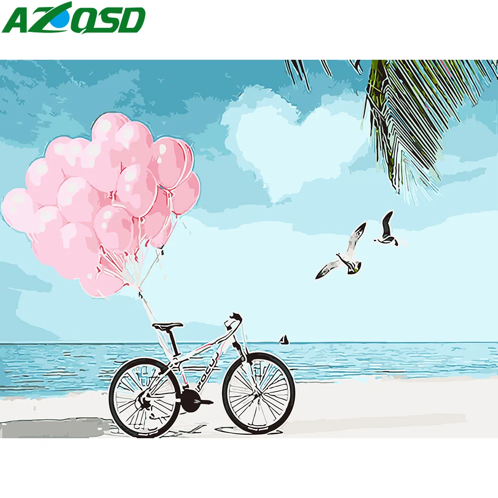 Картина AZQSD по номерам морские пейзажи картины настенный арт летний пейзаж