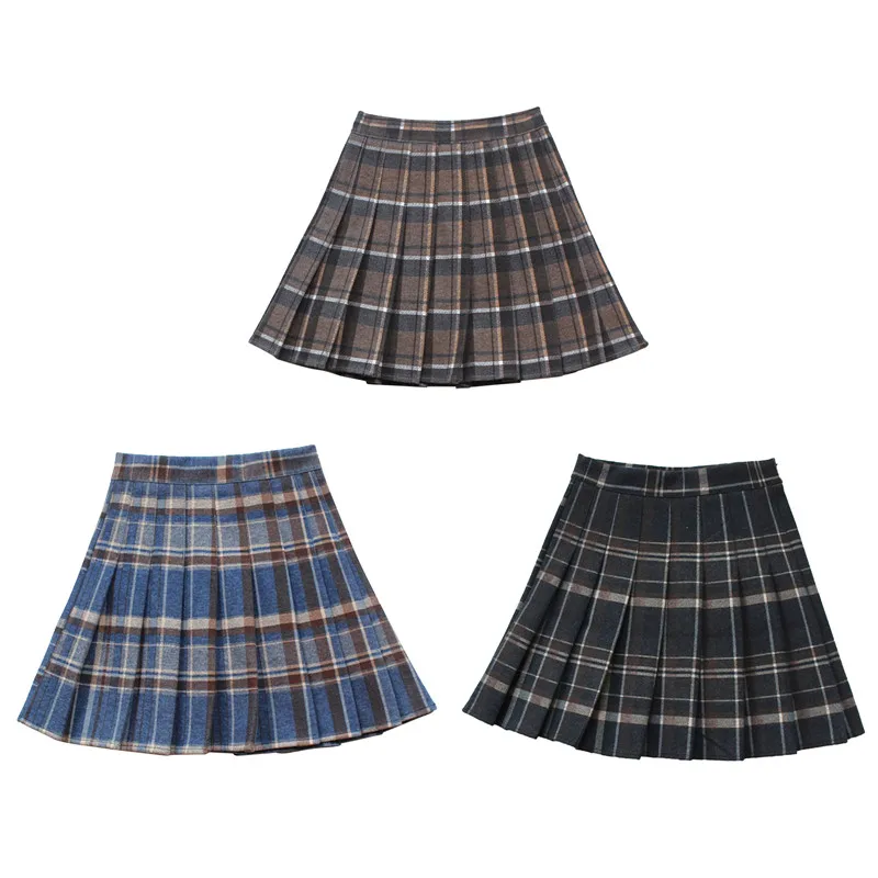 

Harajuku Short Skirt New Korean Plaid Skirt Women Zipper High Waist School Girl Pleated Plaid Skirt Sexy Mini Skirt