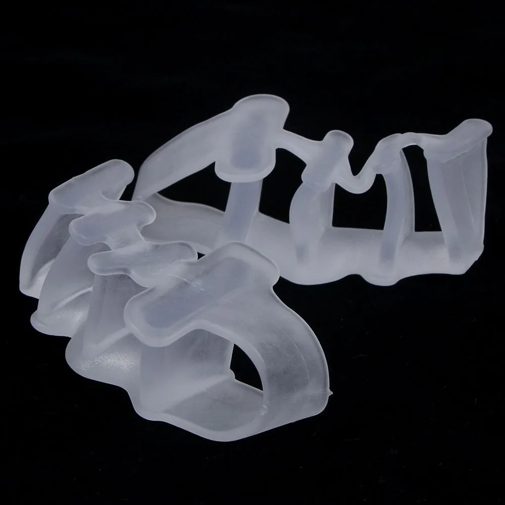 Transparent Пара разделителей для пальцев ног для bunion Plantar Fasciitis молоток для ног Йога Спортивный корректор Уход за ногами мягкий силиконовый удобный в носке - Цвет: Transparent