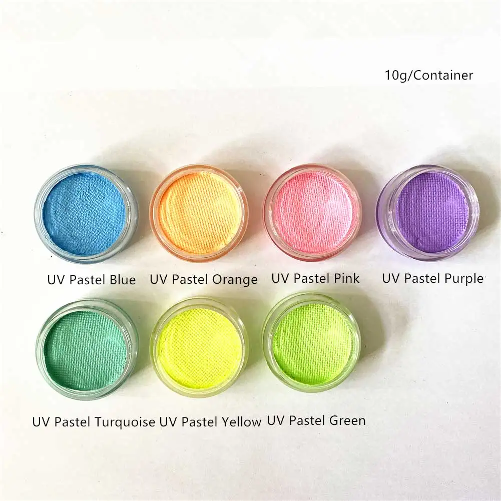 Набор из 7 штук УФ-пастельные цветные флуоресцентные краски на водной основе для