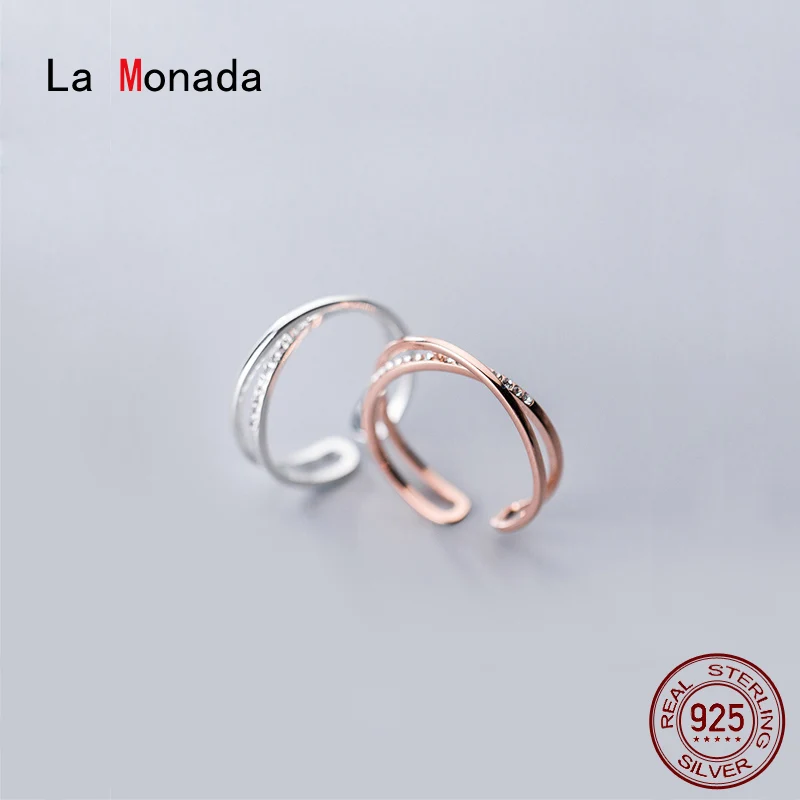 

Женское серебряное кольцо La Monada, корейское регулируемое кольцо из стерлингового серебра 925 пробы с цветком сливы, стильные кольца для девоч...